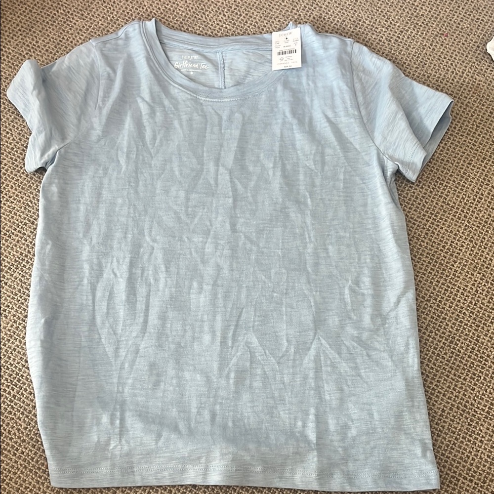 JCrew Light Blue Girlfriend T-Shirt